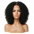 Deep Curly Bob Lace Front Wig Natural Black 