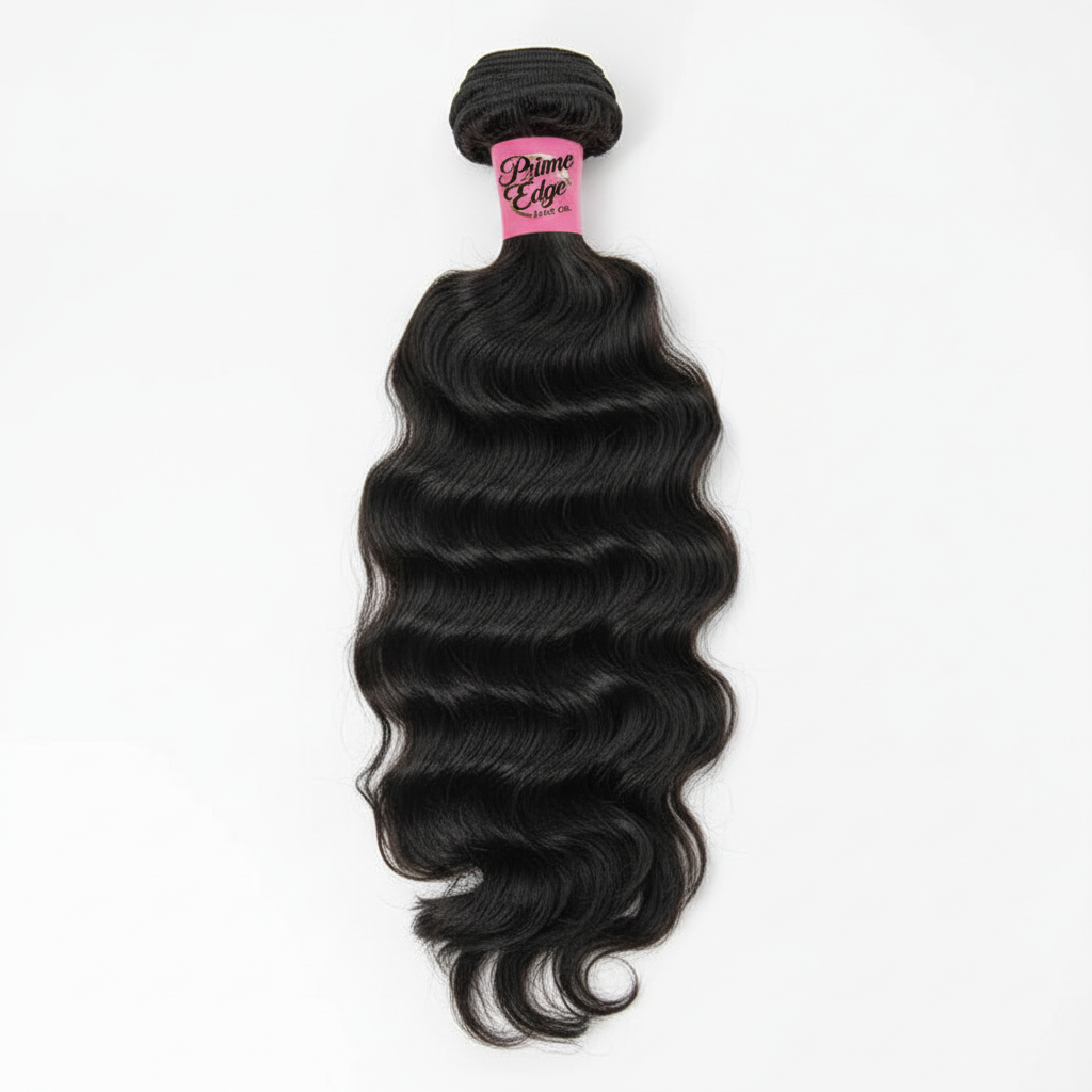 Ocean Wavy Virgin Brazilian Hair Bundle with Prime Edge Hair Co. Branding