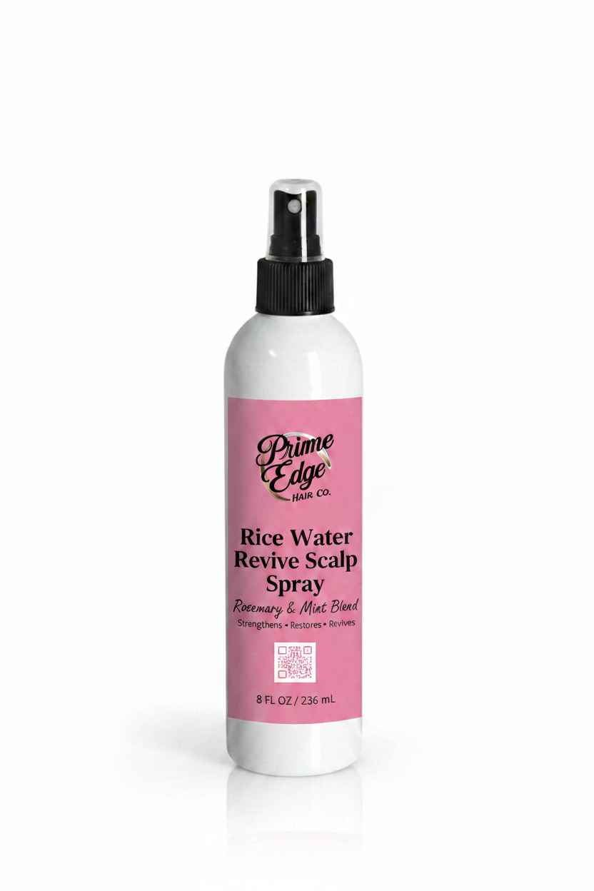 Rice Water Revive Scalp Spray - Pink Label with QR Placeholder