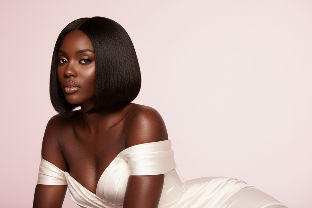 Sleek Chic Natural Bob Editorial Slideshow