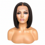 Straight Bob Lace Front Wig Natural Black 1B
