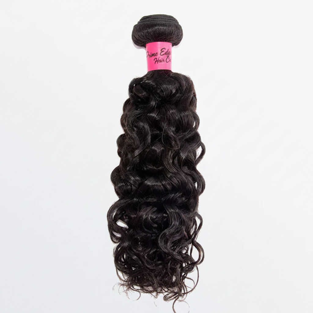 Water Wave Virgin Brazilian Hair Bundle with Prime Edge Hair Co. Branding